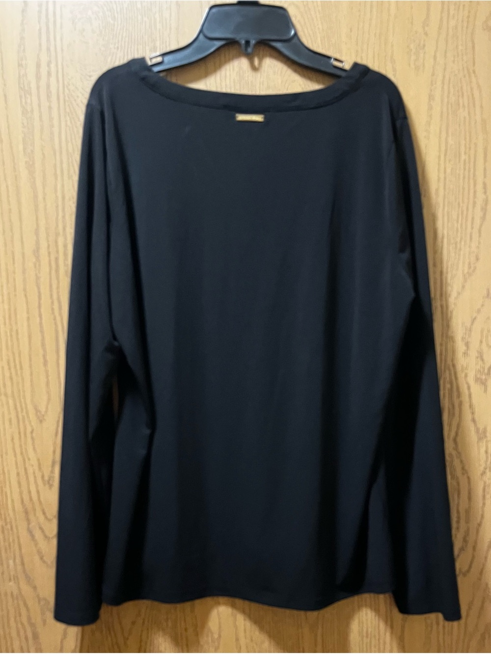 Michael Kors Black Long Sleeve Keyhole Neck Blouse - Picture 2 of 5